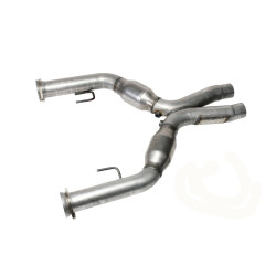 2-3/4 Kort högflödes x-pipa med kattar för BBK långa grenrör Ford Mustang GT 2005-10 2-3/4 Kort högflödes x-pipa med kattar för BBK långa grenrör Ford Mustang GT 2005-10